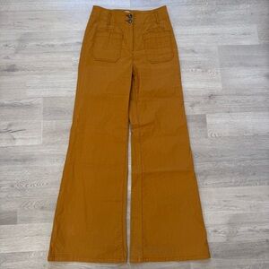 Anthropologie Maeve The Junie High-Rise Flare Pants Size 27 Bronze Magic Fabric